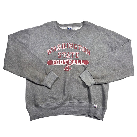 Vintage Russell Athletic Washington State Football Sweatshirt Gray Mens M Retro